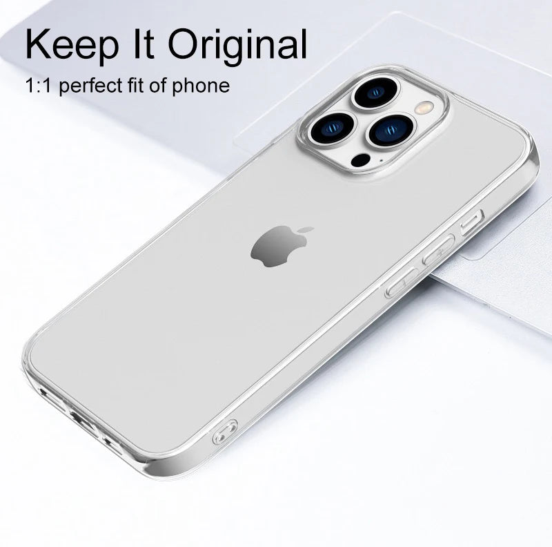 Ultra Thin Clear Silicone Case For iPhone 15 14 13